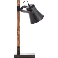 Plow bordlampe, sort/mørkt træ