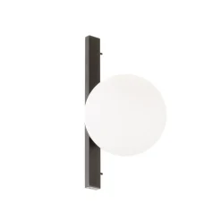 Pluto væglampe, 1 lyskilde, sort/hvid, afbryder