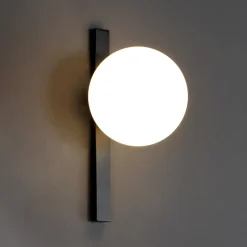 Pluto væglampe, 1 lyskilde, sort/hvid, afbryder