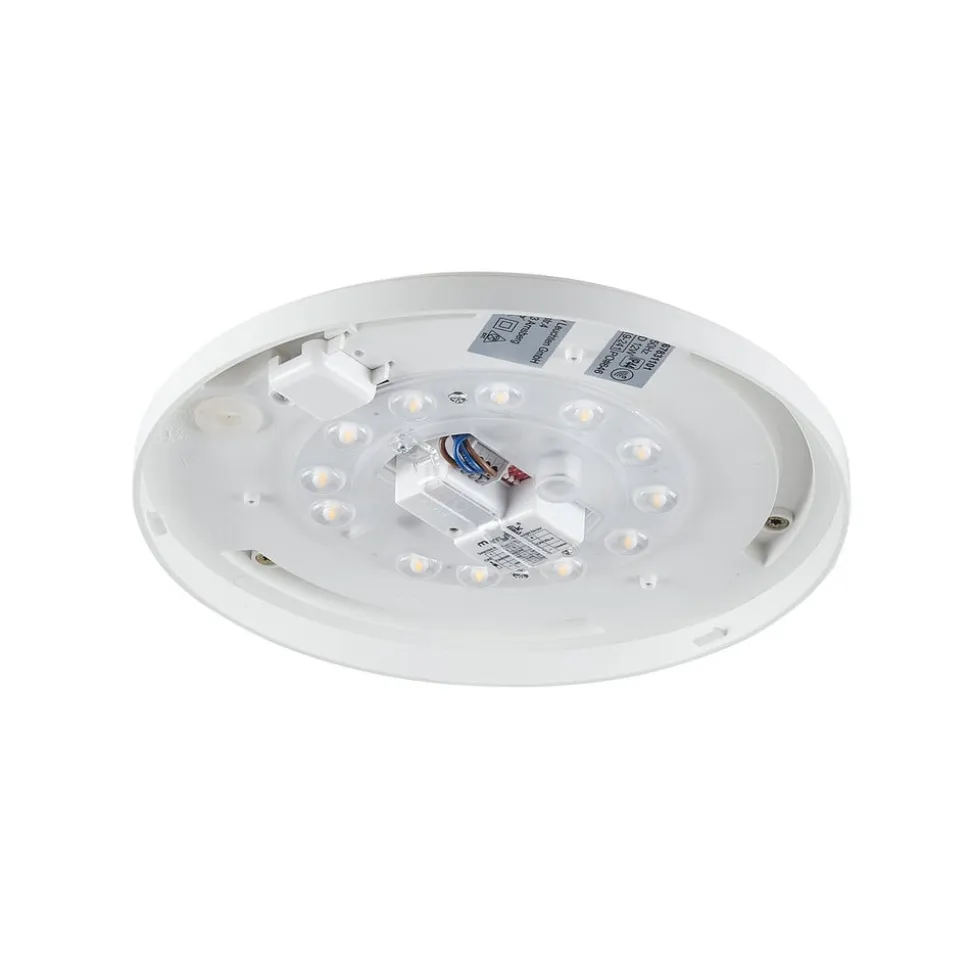 Pollux loftlampe, Ø 27 cm, plast, bevægelsessensor