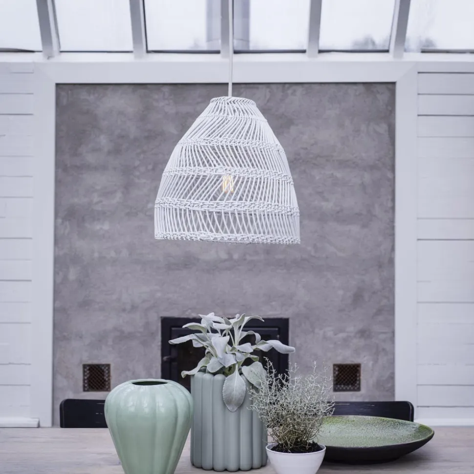 PR Home hængelampe, Maja Outdoor, Ø 53 cm, hvid, rattan