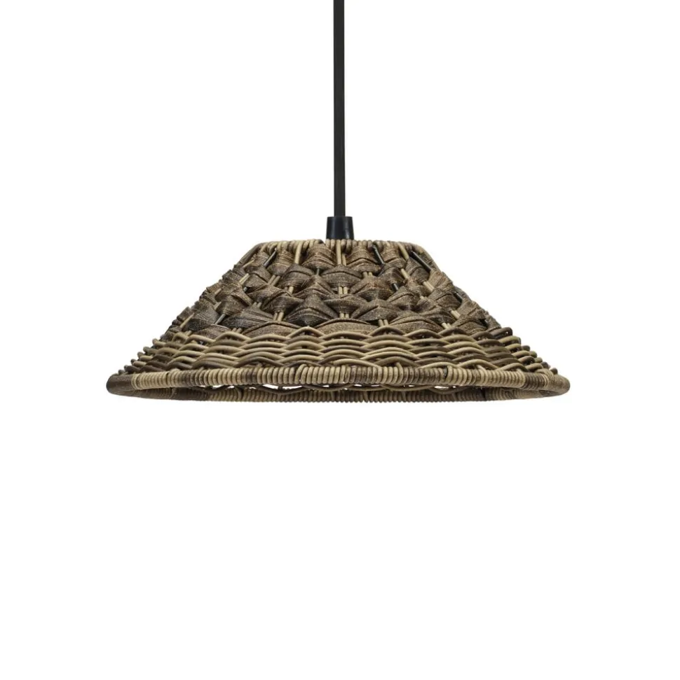 PR Home udendørs hængelampe LISEN, brun, stik, Ø 27 cm