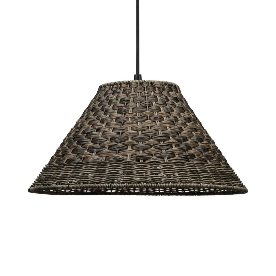 PR Home udendørs hængelampe LISEN, brun, stik, Ø 45 cm