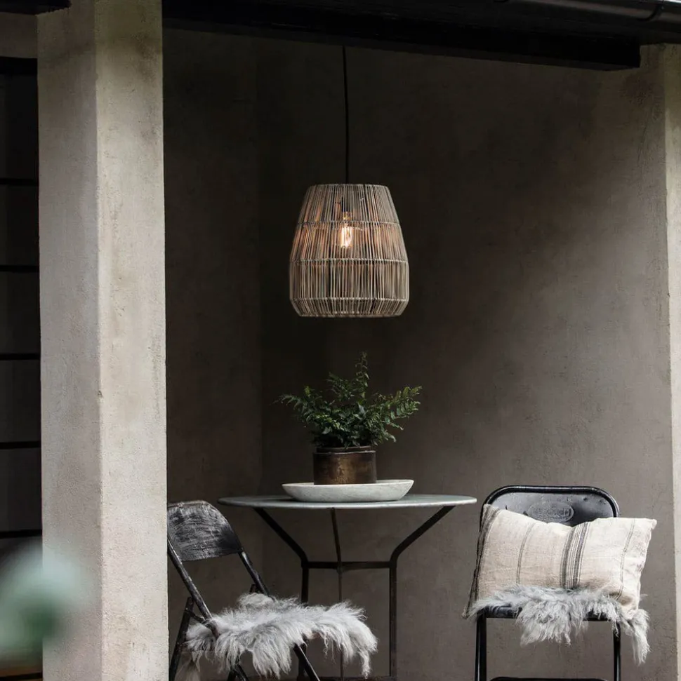 PR Home udendørs hængelampe Saigon, grå, Ø 38 cm, kabel 2,5 m