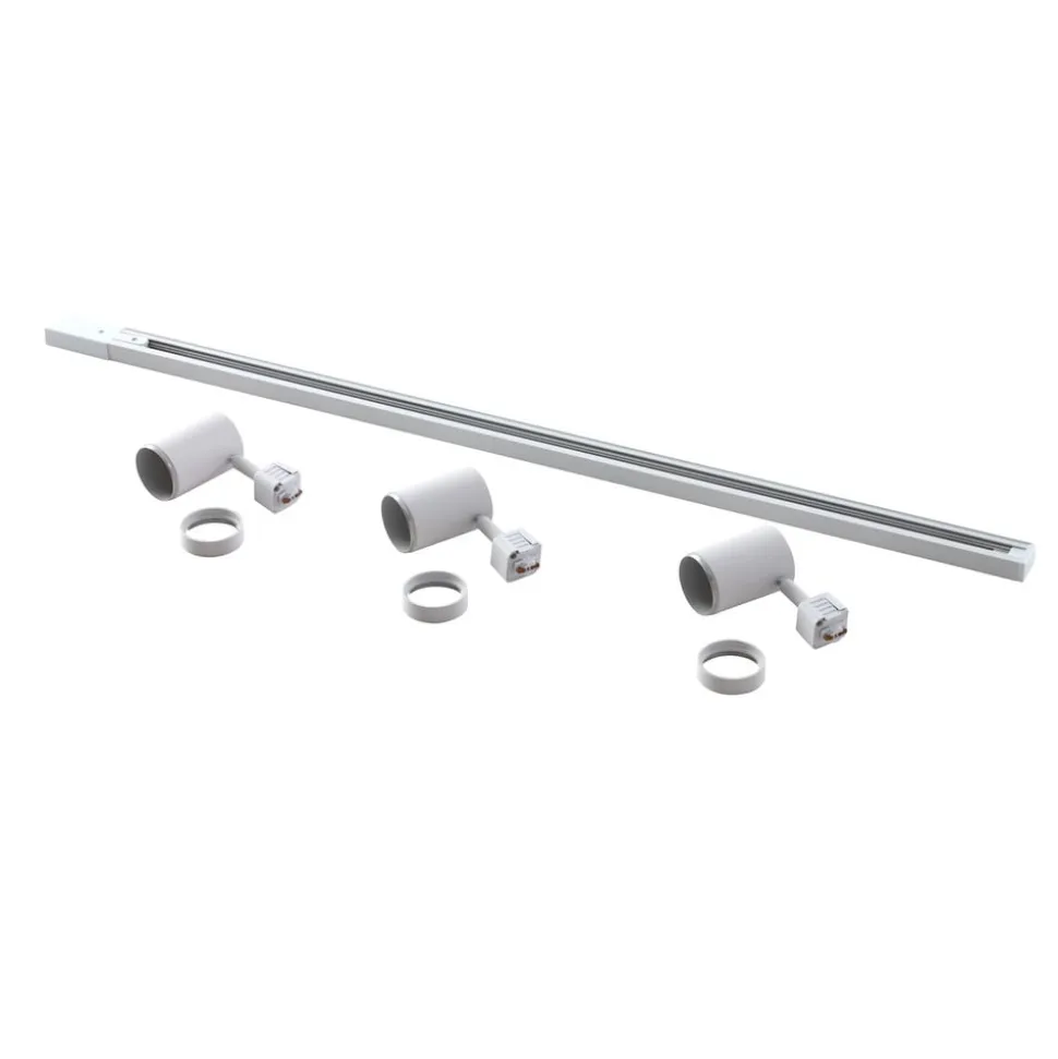 Prios 1 lyskilde skinnesystem Jorell, hvid, 3 lyskilder, GU10
