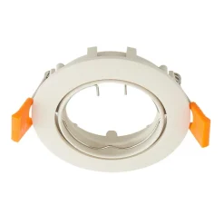 Prios forsænket loftlampe Fibur, beige, aluminium, Ø 8,2 cm