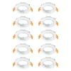 Prios forsænket loftlampe Fibur, hvid, zink, Ø 8,2 cm, 10 stk