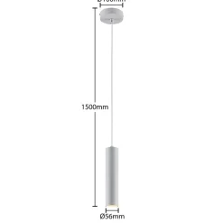 Prios hængelampe Neliyah, Ø 6 cm, hvid, metal, GU10