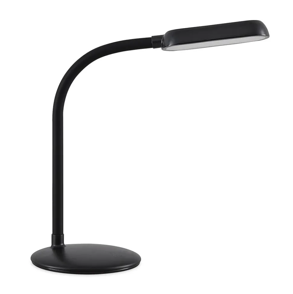 Prios LED genopladelig bordlampe Opira, sort, USB, touchdæmper