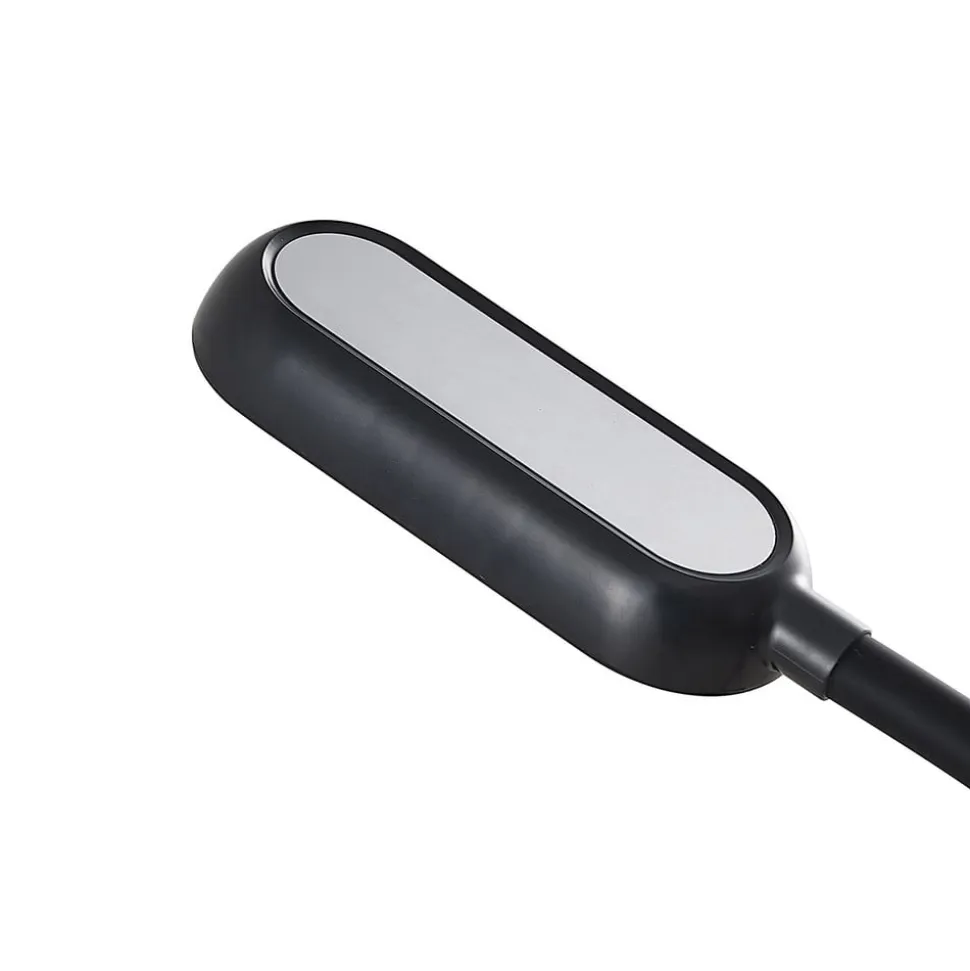 Prios LED genopladelig bordlampe Opira, sort, USB, touchdæmper