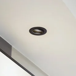 Prios LED indbygningslampe Shima, sort, 9 W, 3000K, dæmpbar