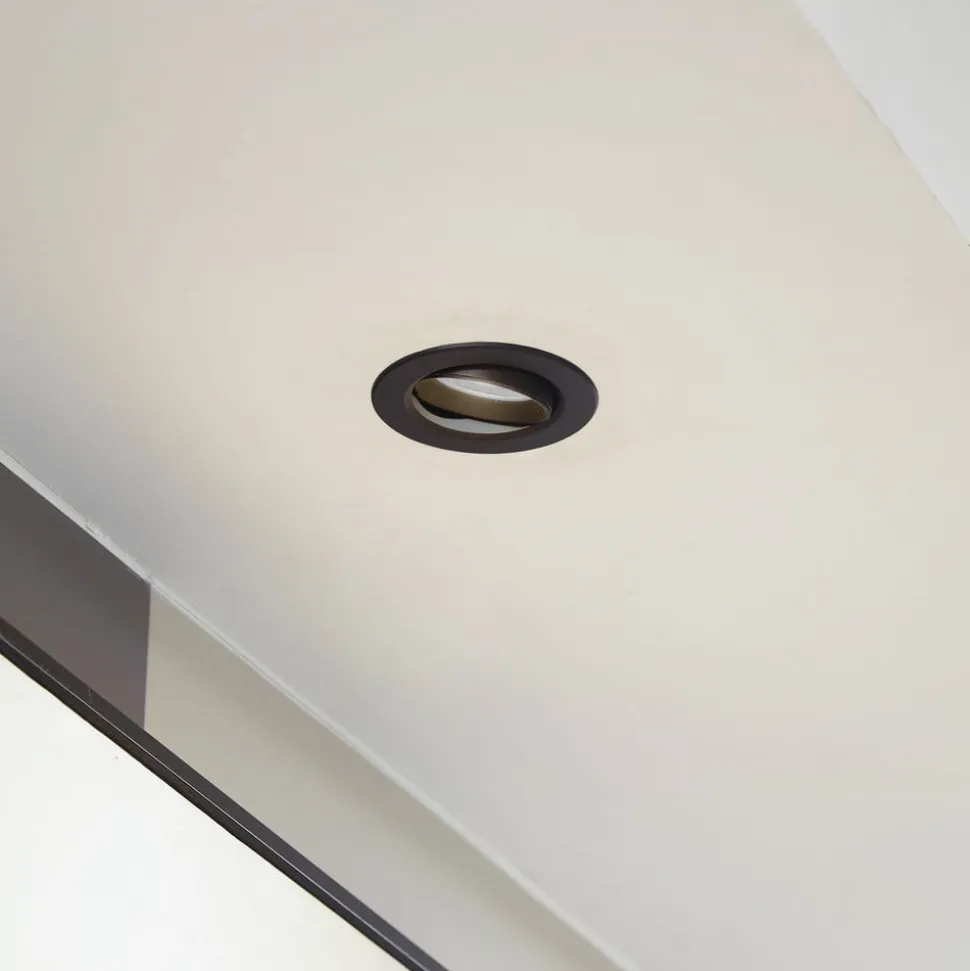 Prios LED indbygningslampe Shima, sort, 9 W, 3000K, dæmpbar