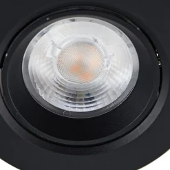 Prios LED indbygningslampe Shima, sort, 9 W, 3000K, dæmpbar