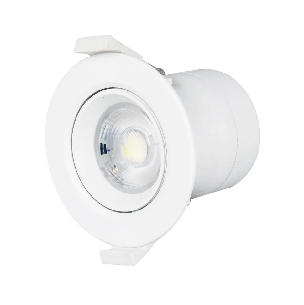 Prios LED indbygningslampe Shima, hvid, 7W, 3000K, 10stk, dæmpbar
