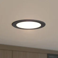 Prios LED indbygningsspot Rida, sort, 14,5 cm, 12 W, CCT