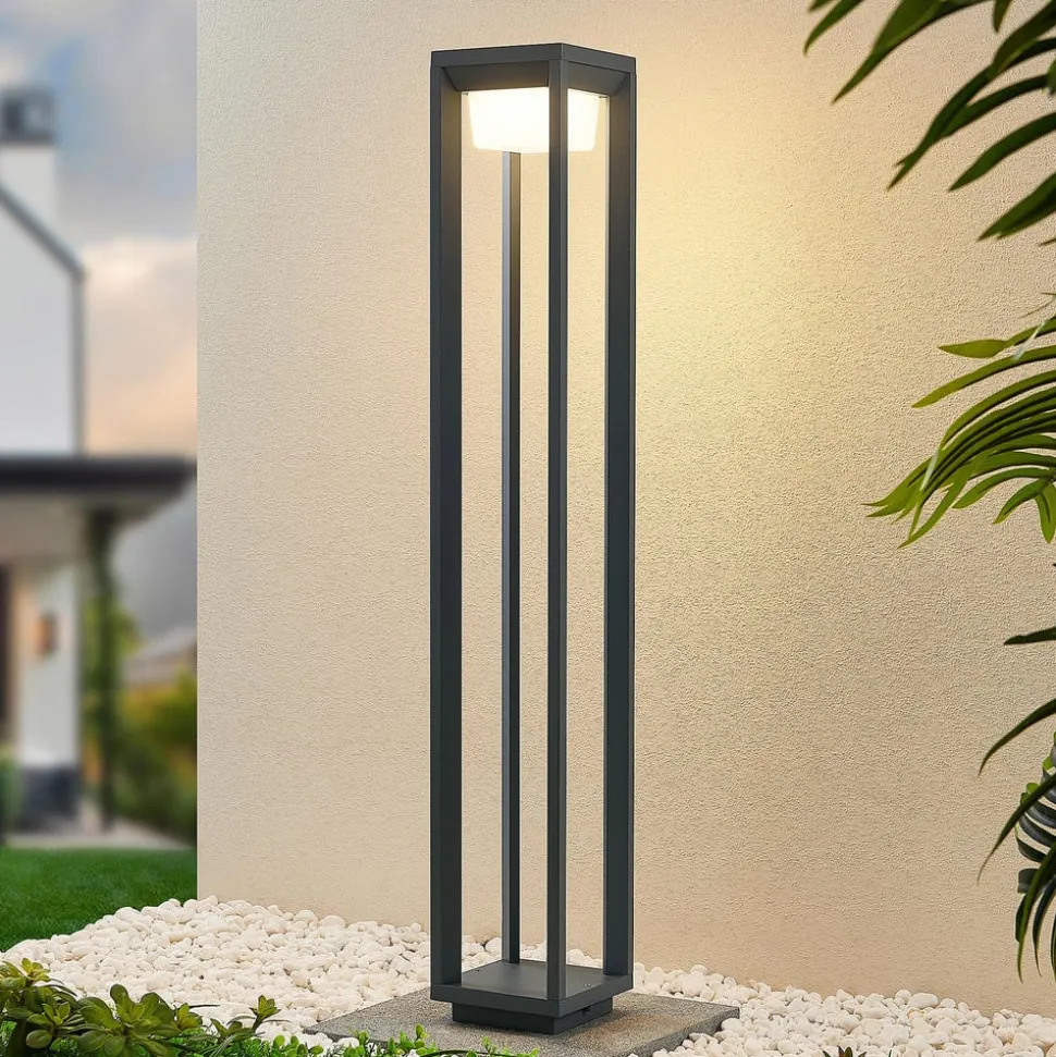 Prios LED-gadelampe Gamion, 90 cm, antracit, metal, IP54