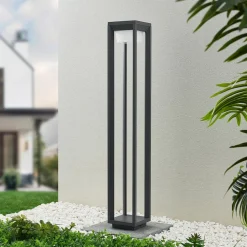 Prios LED-gadelampe Gamion, 90 cm, antracit, metal, IP54