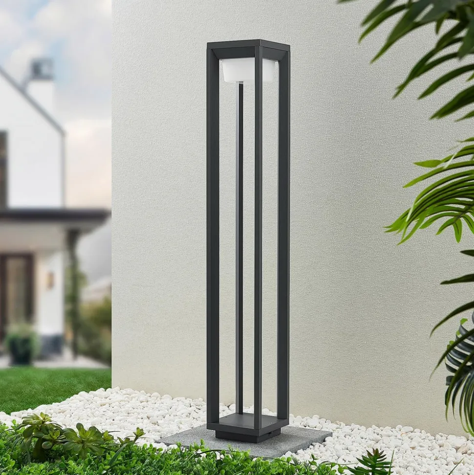 Prios LED-gadelampe Gamion, 90 cm, antracit, metal, IP54