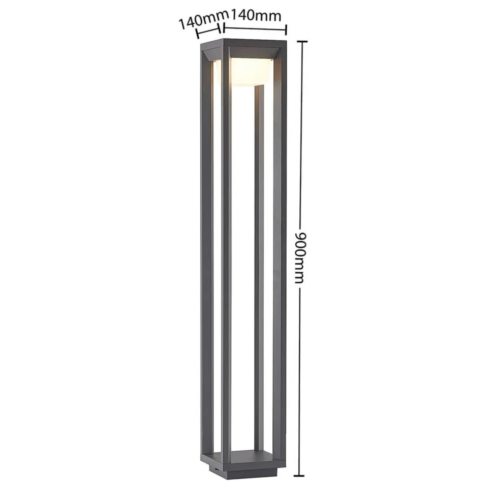 Prios LED-gadelampe Gamion, 90 cm, antracit, metal, IP54