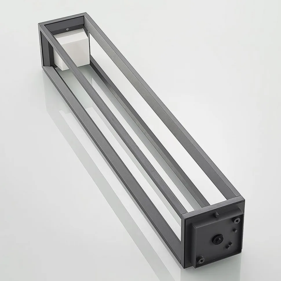 Prios LED-gadelampe Gamion, 90 cm, antracit, metal, IP54