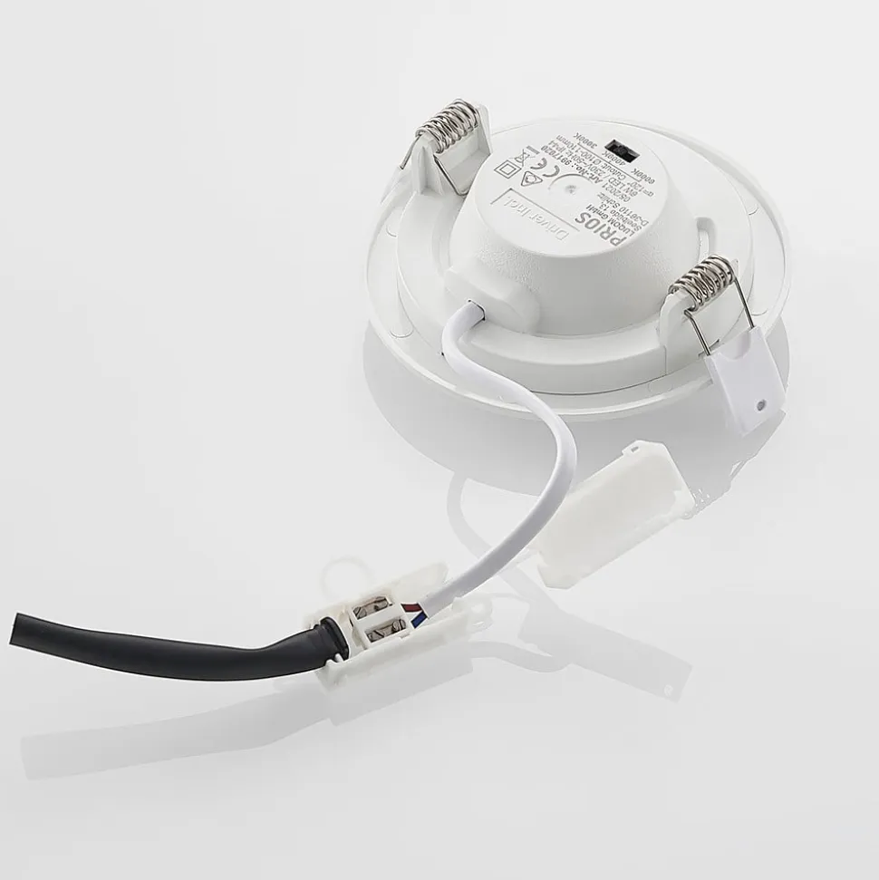 Prios LED-indbygningslampe Cadance, hvid, 12 cm, sæt med 10, CCT