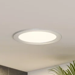 Prios LED-indbygningslampe Cadance, sølv, 22 cm, sæt med 10, CCT