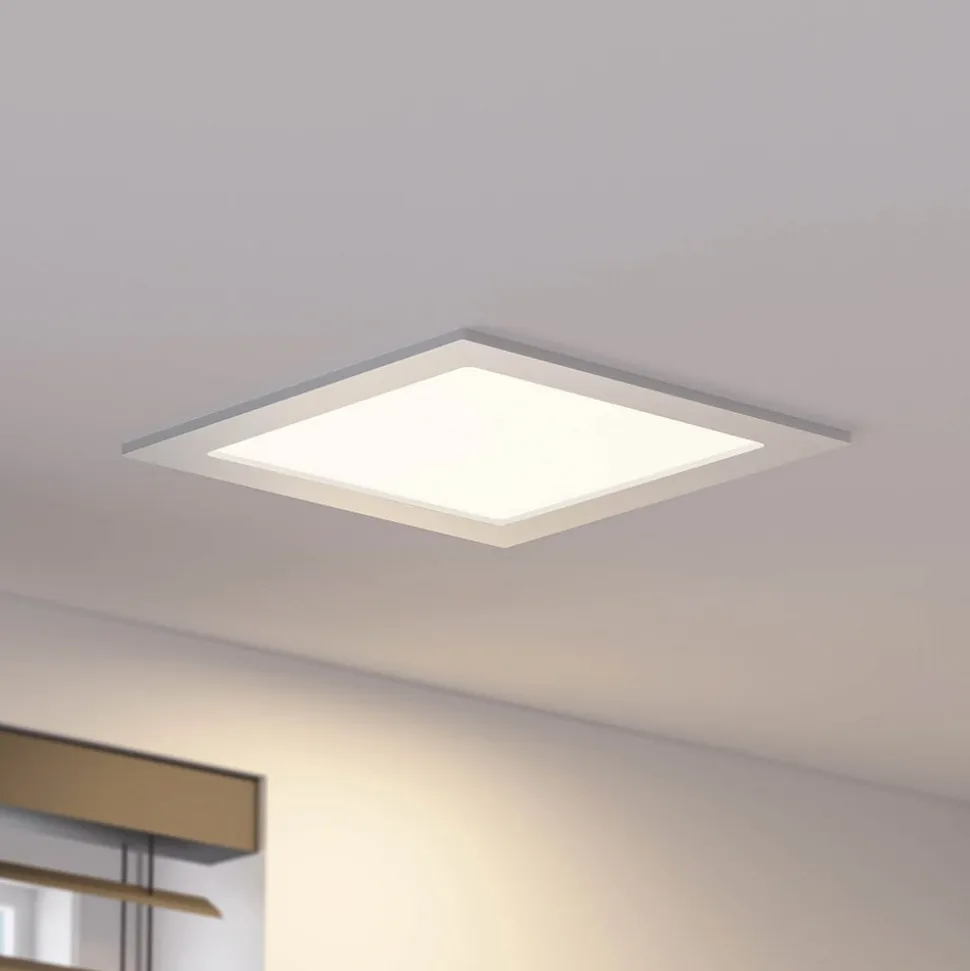 Prios LED-indbygningslampe Helina, sølv, 22 cm, 24 W, dæmpbar