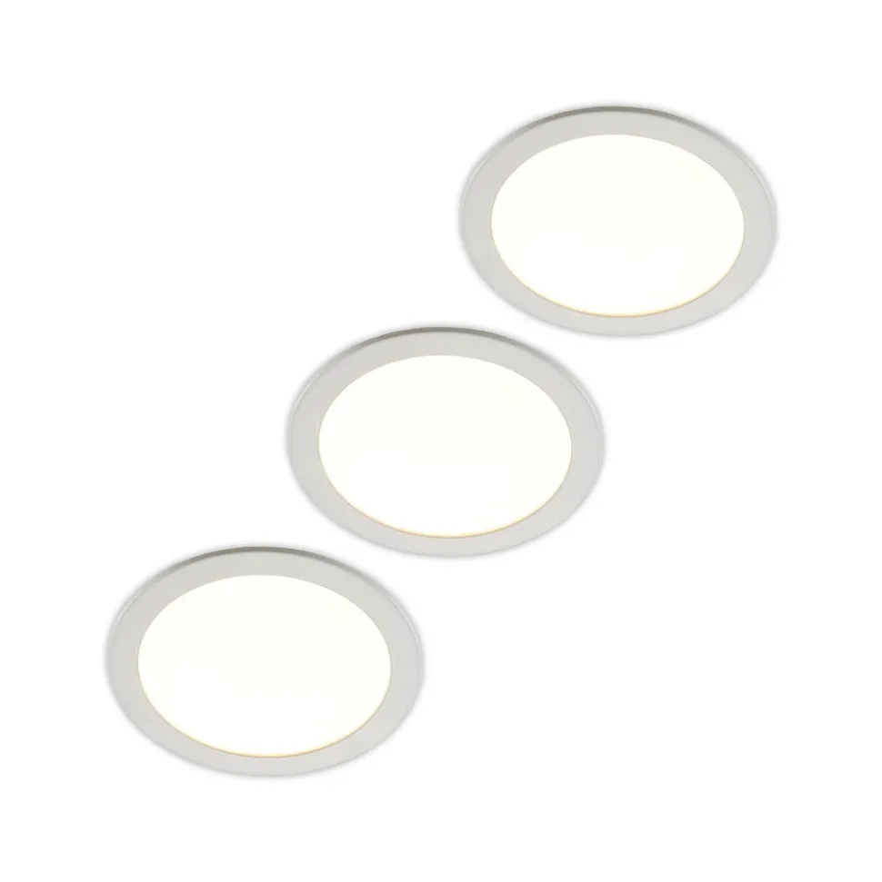 Prios LED-indbygningslampe Cadance, hvid, 24 cm, sæt med 3, CCT