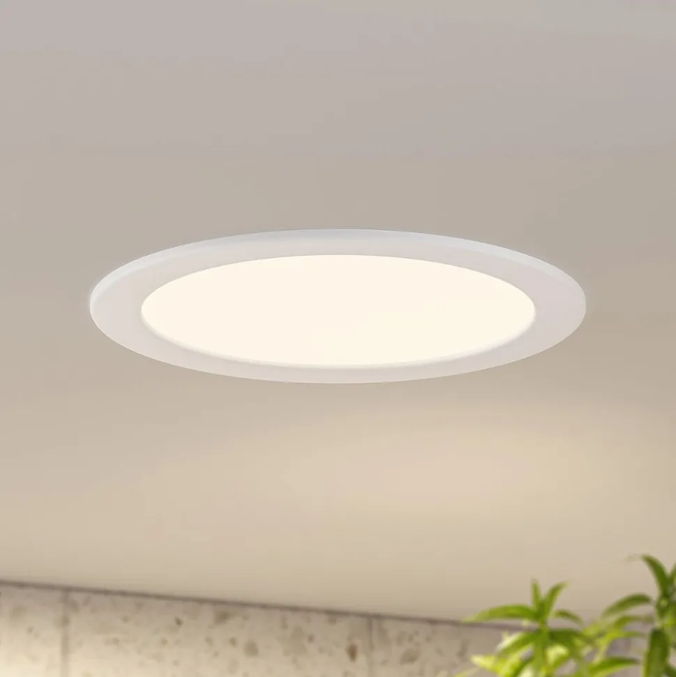 Prios LED-indbygningslampe Cadance, hvid, 24 cm, sæt med 3, CCT