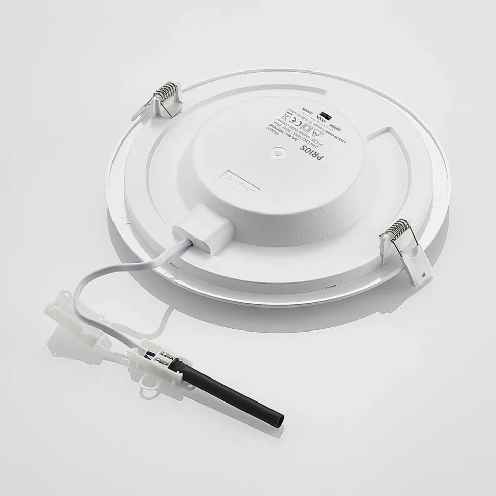 Prios LED-indbygningslampe Cadance, hvid, 24 cm, sæt med 3, CCT
