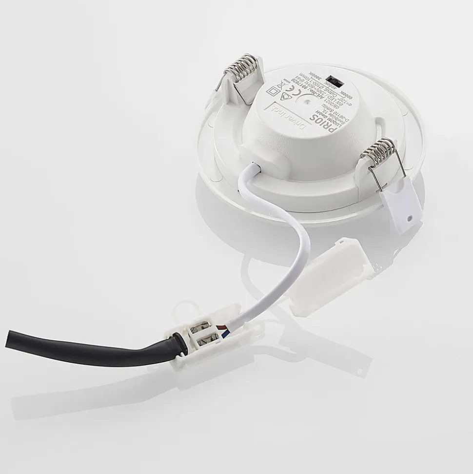 Prios LED-indbygningslampe Cadance, hvid, 12 cm, CCT, IP44