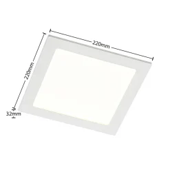 Prios LED-indbygningslampe Helina, hvid, 22 cm, 24 W, dæmpbar