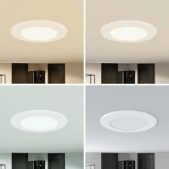Prios LED-indbygningslampe Rida, sæt med 10, hvid, 12 cm, CCT, IP44