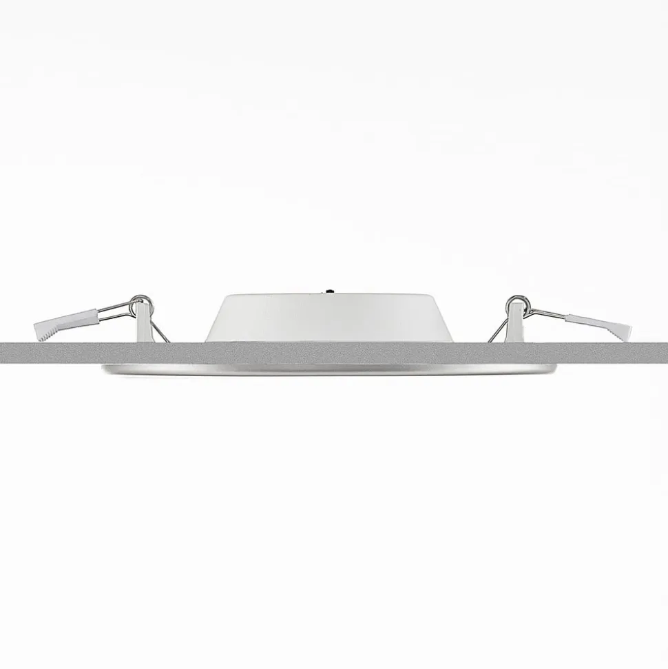 Prios LED-indbygningslampe Cadance, sølv, 17 cm, sæt med 3, CCT