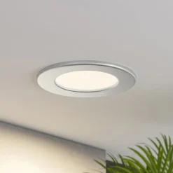 Prios LED-indbygningslampe Cadance, sølv, 12 cm, sæt med 2, CCT