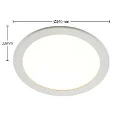 Prios LED-indbygningslampe Cadance, hvid, 24 cm, sæt med 10, CCT