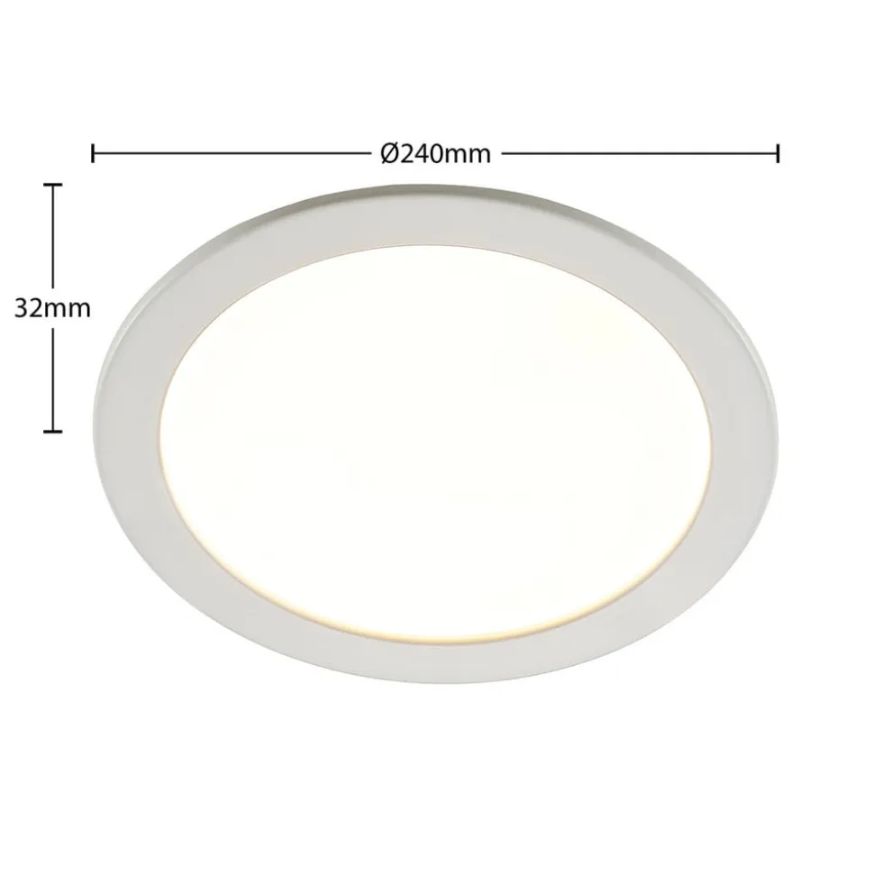 Prios LED-indbygningslampe Cadance, hvid, 24 cm, sæt med 10, CCT