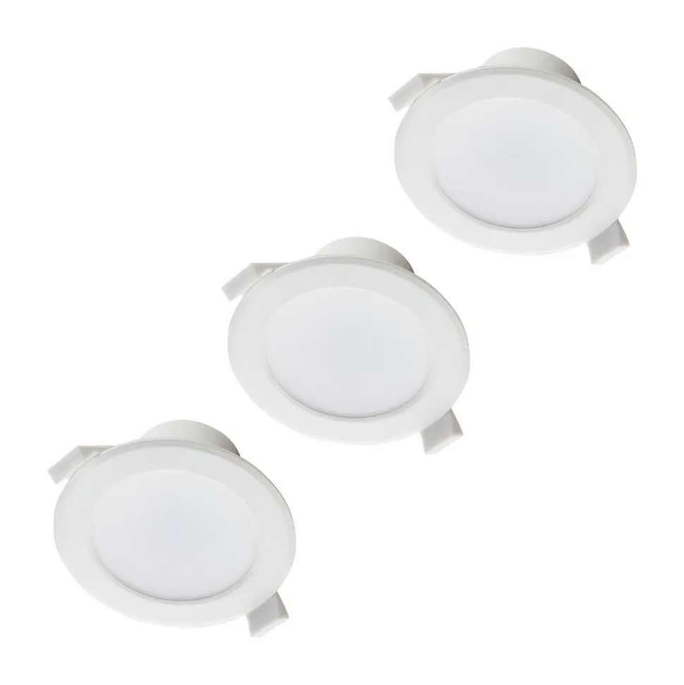 Prios LED-indbygningslampe Rida, 3 enheder, hvid, 23 cm, 30W, CCT, IP44