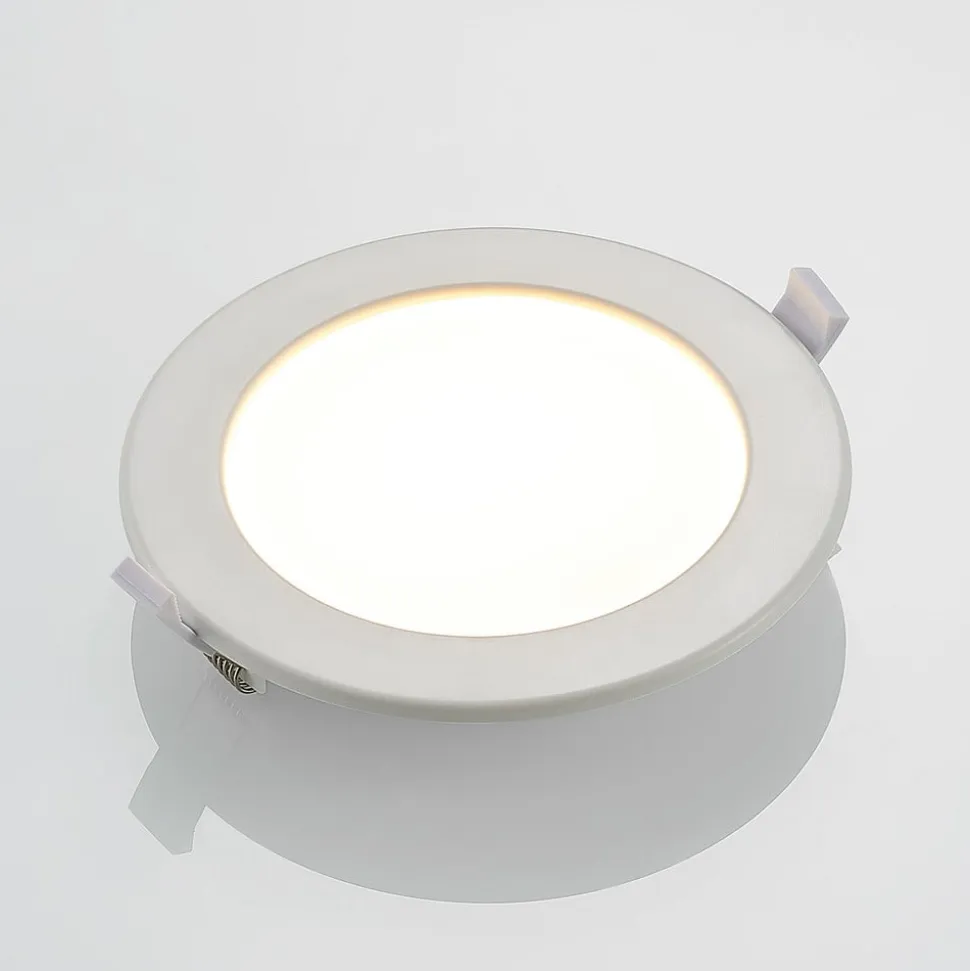Prios LED-indbygningslampe Cadance, hvid, 17 cm, sæt med 3, CCT
