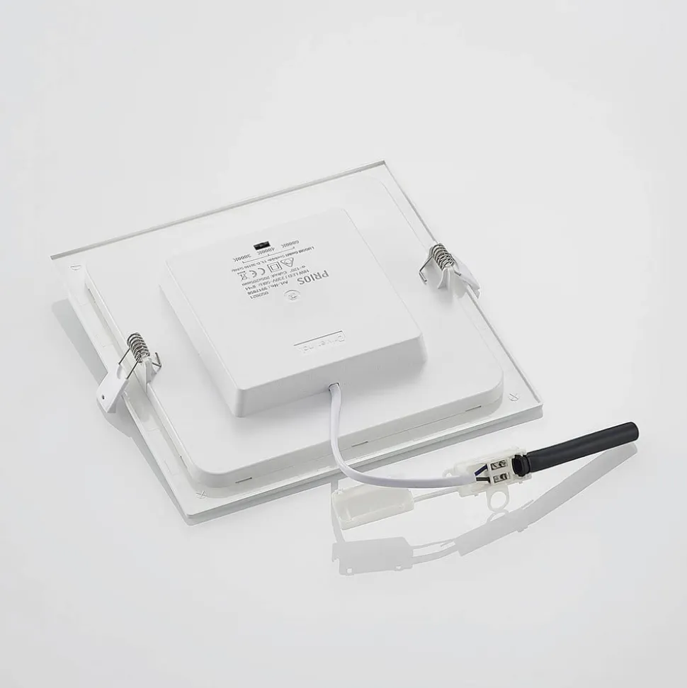 Prios LED-indbygningslampe Helina, hvid, 22 cm, 18 W, dæmpbar