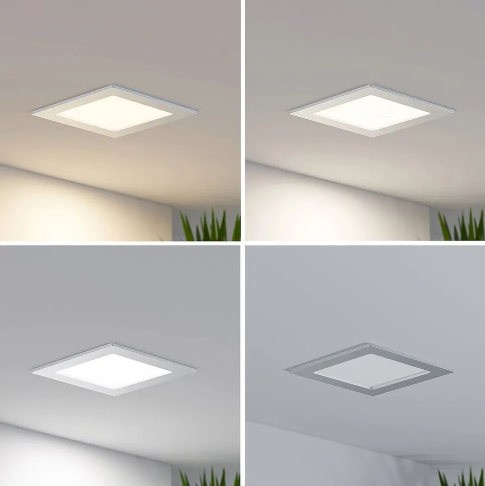 Prios LED-indbygningslampe Helina, sølv, 16,5 cm, dæmpbar