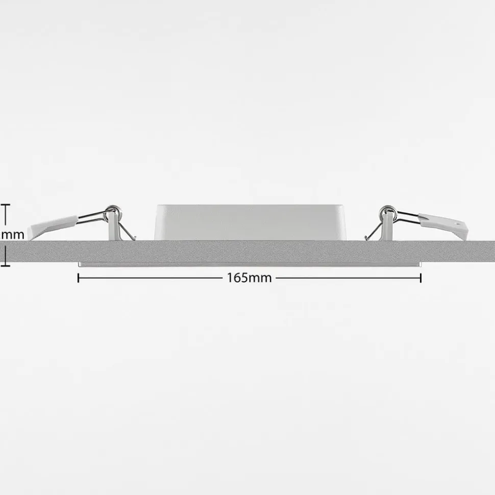 Prios LED-indbygningslampe Helina, sølv, 16,5 cm, dæmpbar