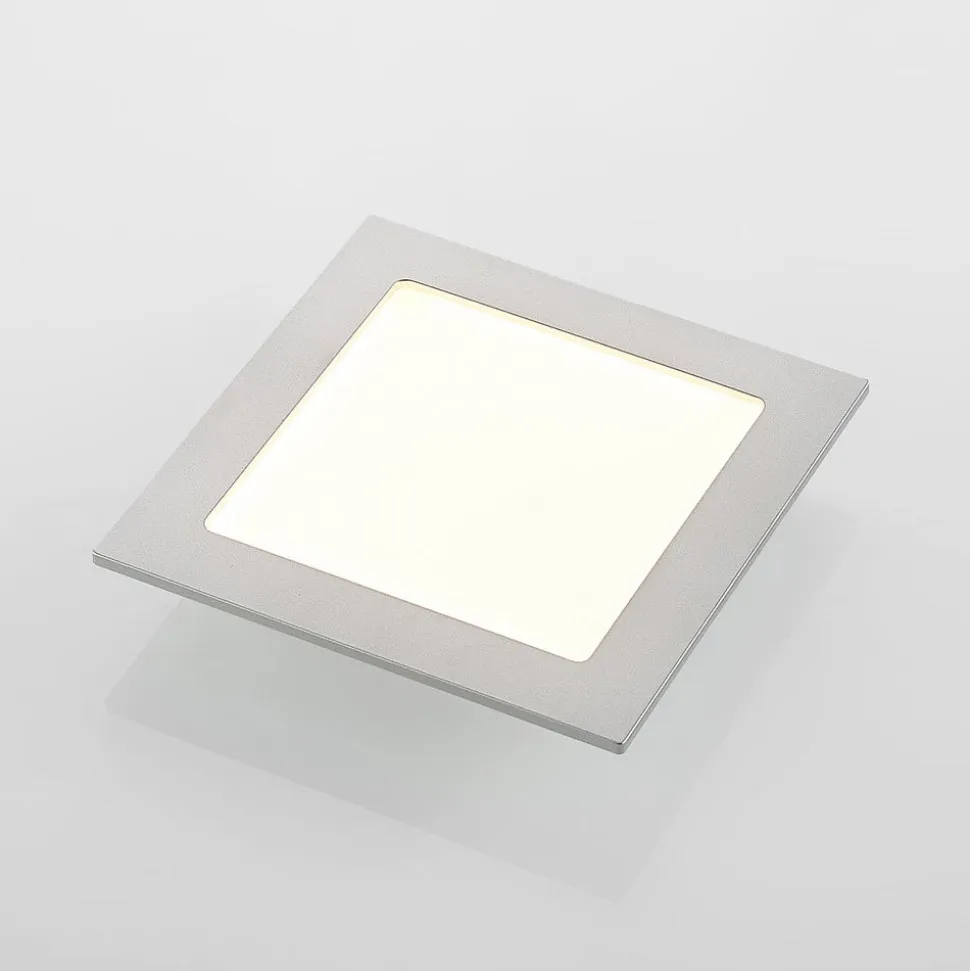 Prios LED-indbygningslampe Helina, sølv, 16,5 cm, dæmpbar