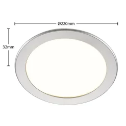 Prios LED-indbygningslampe Cadance, sølv, 22 cm, sæt med 3, CCT