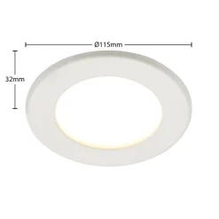 Prios LED-indbygningslampe Cadance, hvid, 12 cm, sæt med 2, CCT