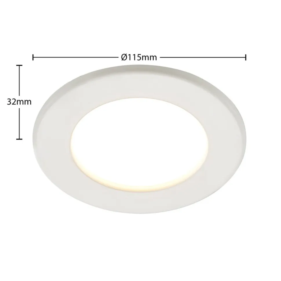 Prios LED-indbygningslampe Cadance, hvid, 12 cm, sæt med 2, CCT