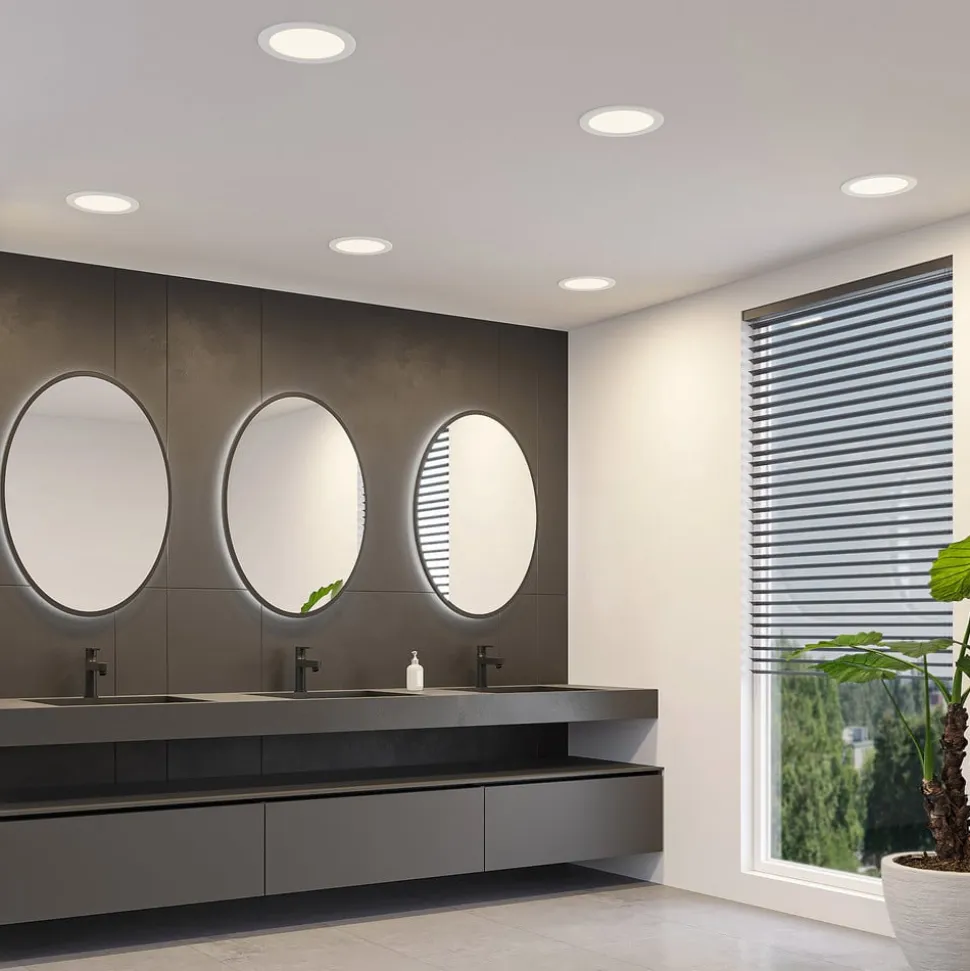 Prios LED-indbygningslampe Cadance, hvid, 22 cm, sæt med 10, CCT