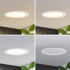 Prios LED-indbygningslampe Cadance, hvid, 22 cm, sæt med 10, CCT