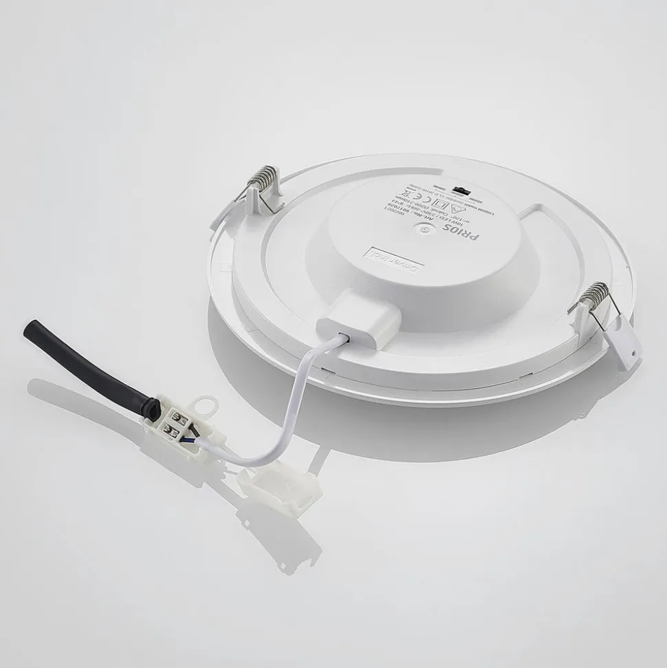 Prios LED-indbygningslampe Cadance, hvid, 22 cm, sæt med 10, CCT