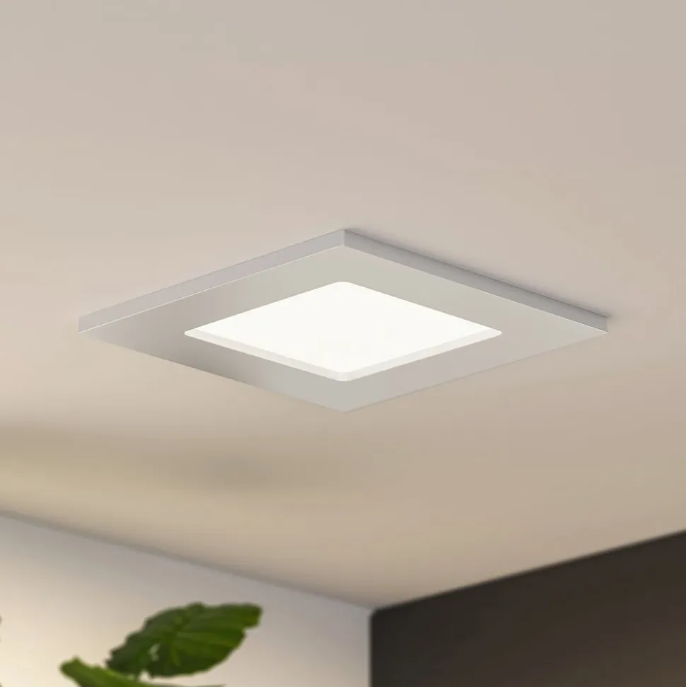 Prios LED-indbygningslampe Helina, sølv, 11,5 cm, dæmpbar
